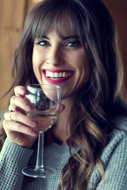 Holly Lentine drinking wine